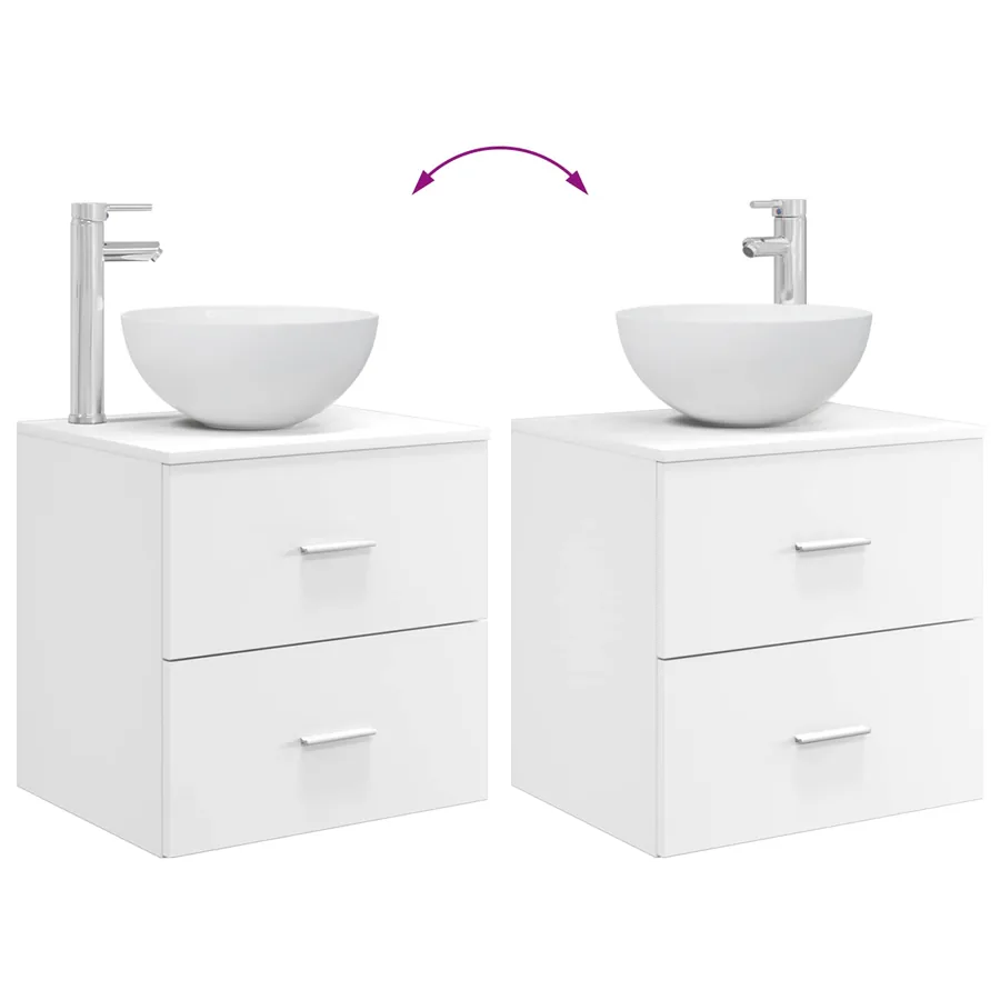 Ensemble de mobilier de salle de bain 2 pcs Blanc - 9