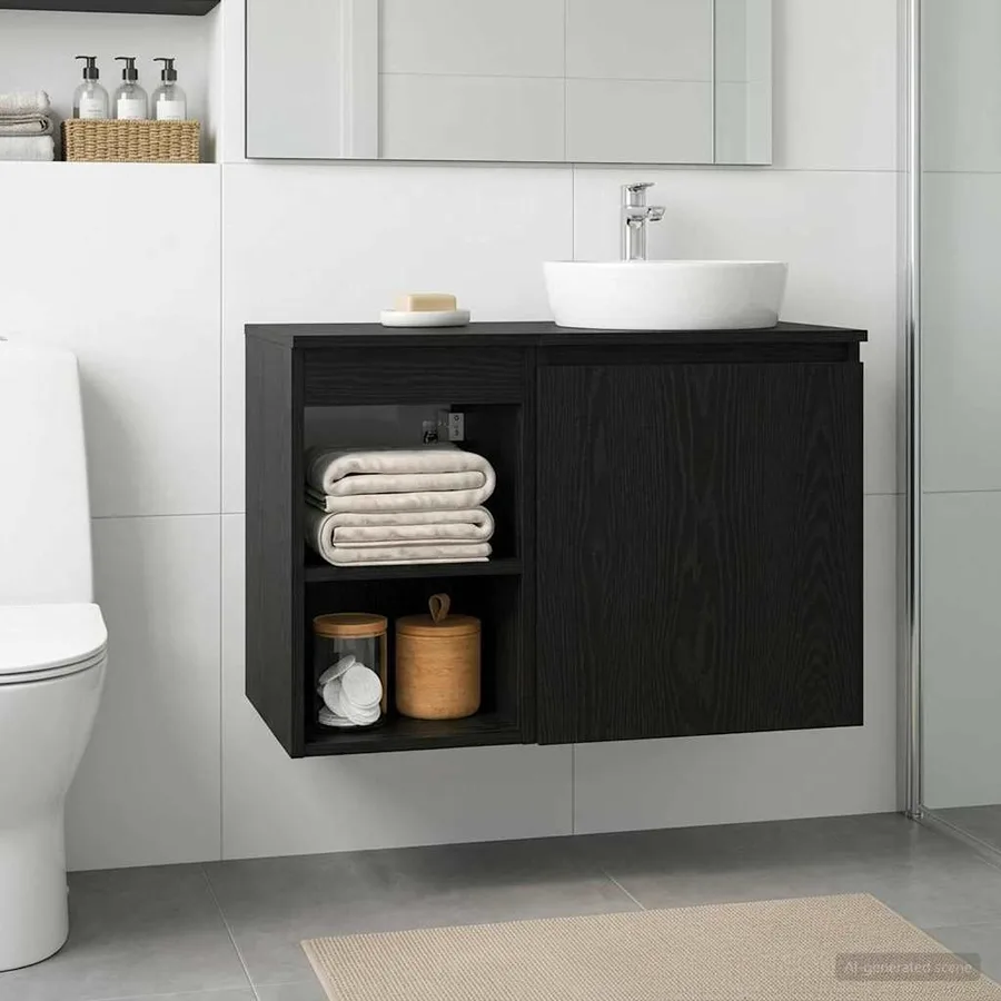 Meuble de Salle de Bain In-between Chêne noir 30 x 35 x 50 cm - 4