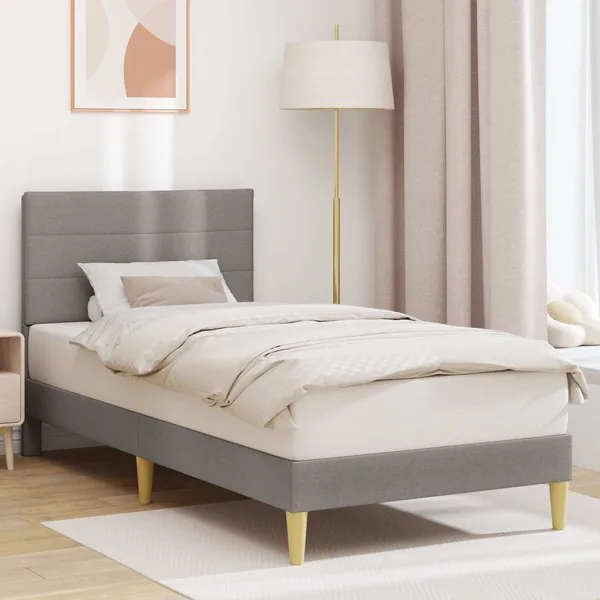 Cadre de lit avec tête de lit Taupe 80 x 200 cm Tissu