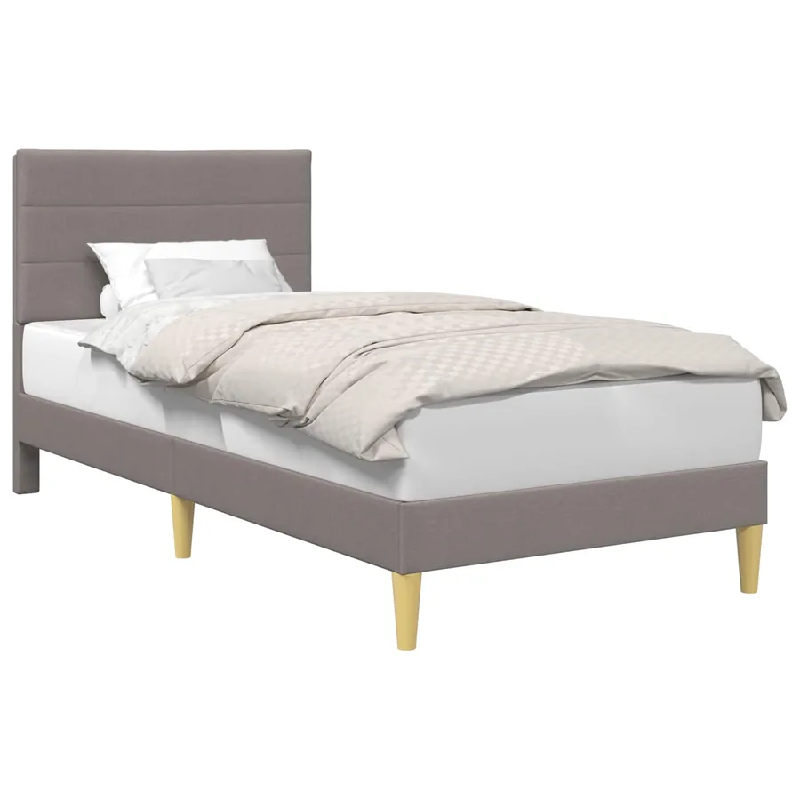 Cadre de lit avec tête de lit Taupe 80 x 200 cm Tissu - 2