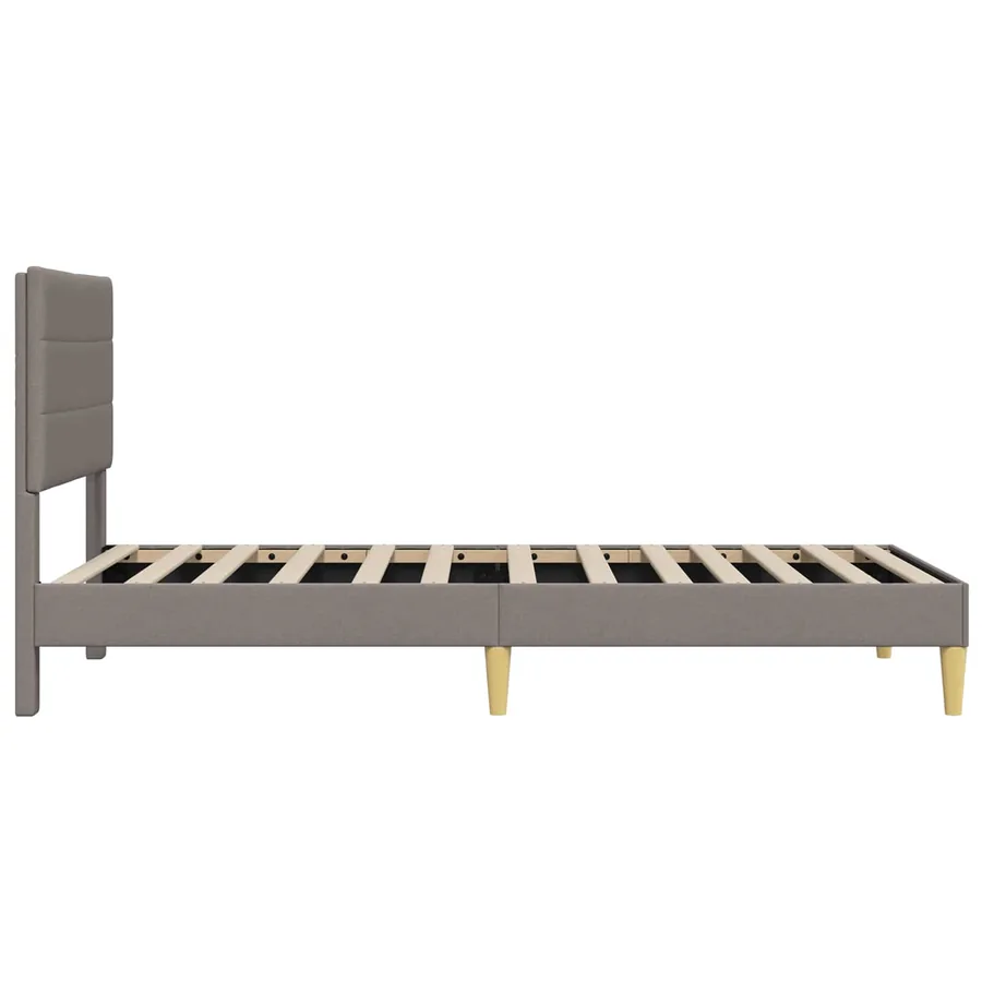 Cadre de lit avec tête de lit Taupe 80 x 200 cm Tissu - 5