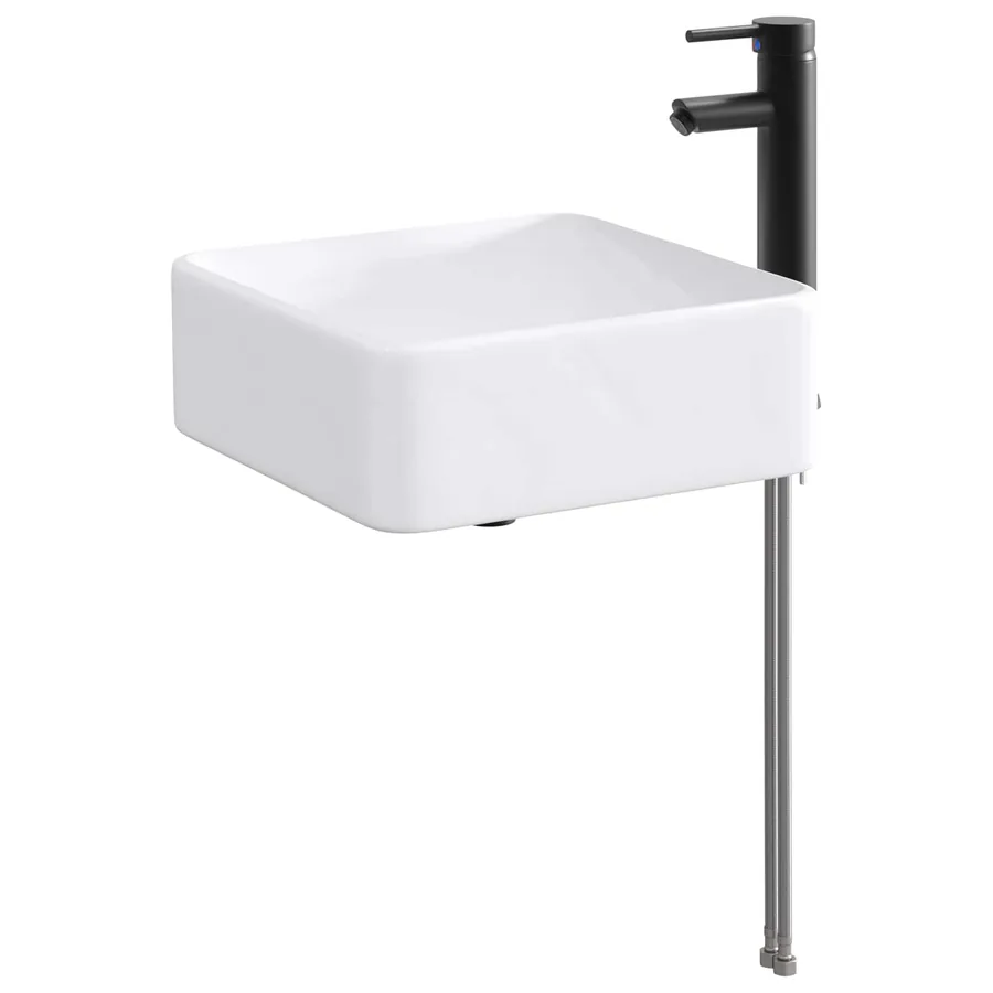 Lavabo de salle de bains Noir Mat 49 x 37 x 14 cm métal - 2