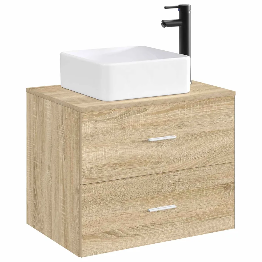 Lavabo de salle de bains Noir Mat 49 x 37 x 14 cm métal - 3