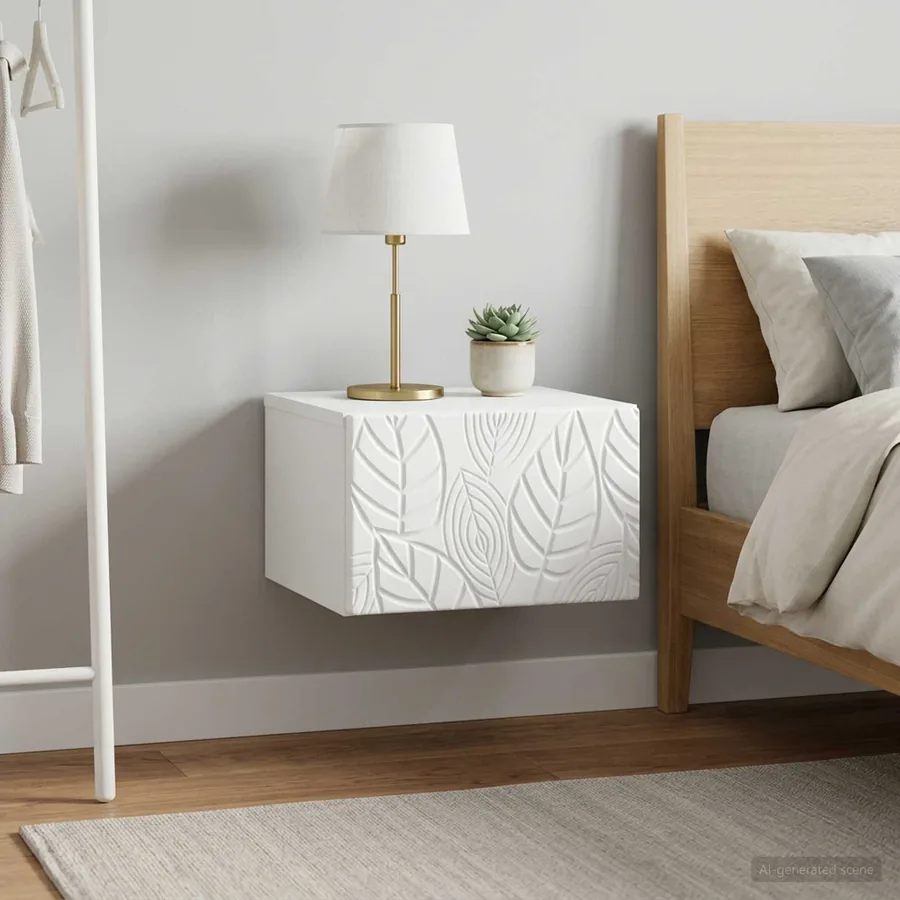Table d'appoint murale 2 pcs Blanc 34,5 x 33 x 20 cm