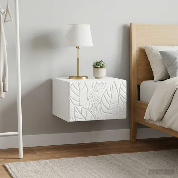 Table d'appoint murale 2 pcs Blanc 34,5 x 33 x 20 cm