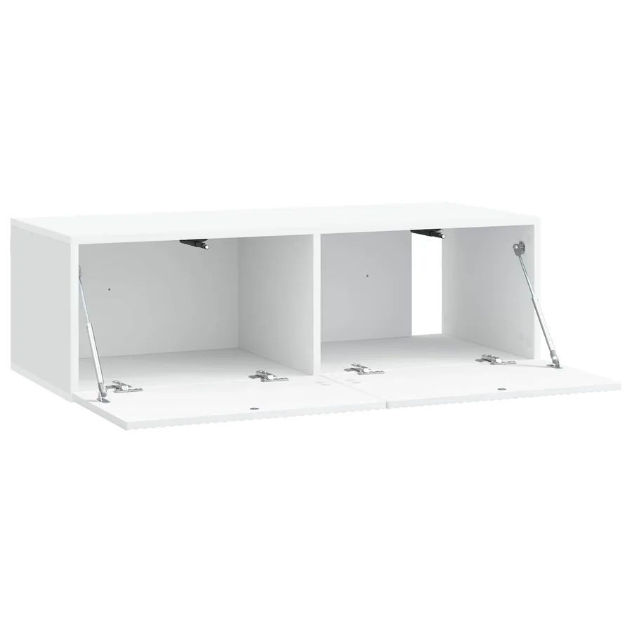 Meuble TV mural Blanc 98 x 41 x 30 cm Bois d'ingénierie - 5