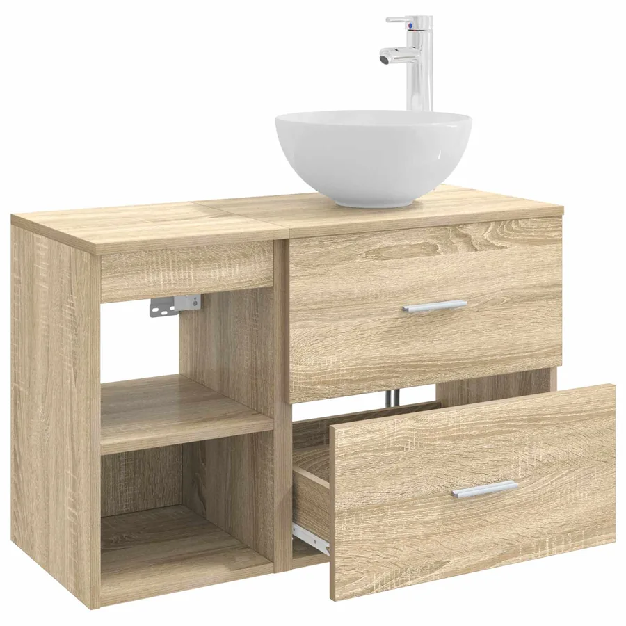 Ensemble de mobilier de salle de bain 2 pcs Chêne Sonoma - 4