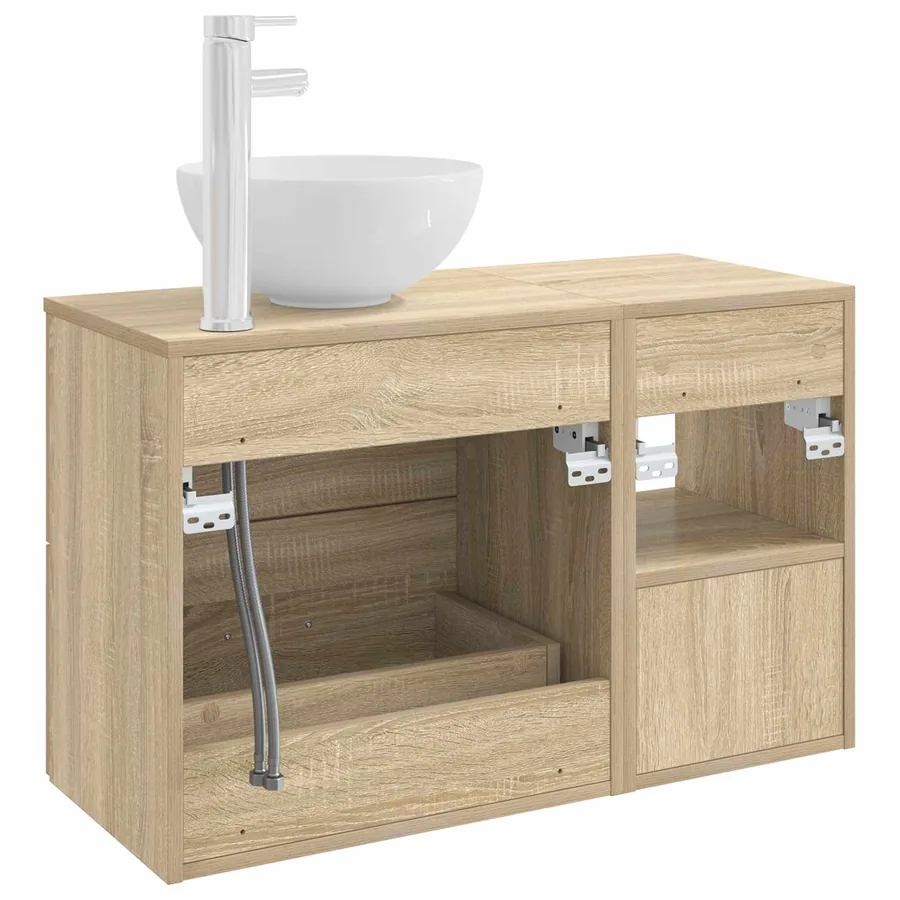 Ensemble de mobilier de salle de bain 2 pcs Chêne Sonoma - 6