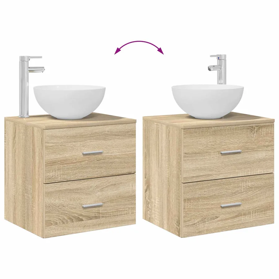 Ensemble de mobilier de salle de bain 2 pcs Chêne Sonoma - 9