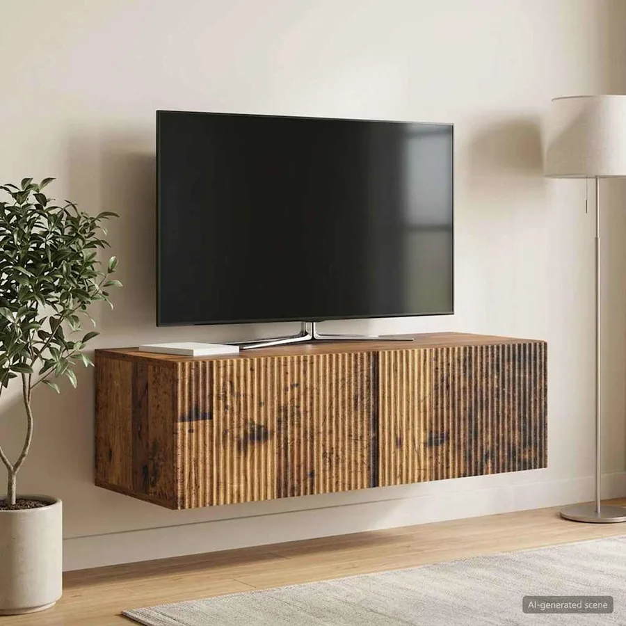 Meuble TV mural Bois ancien 98 x 41 x 30 cm Bois d'ingénierie - 4