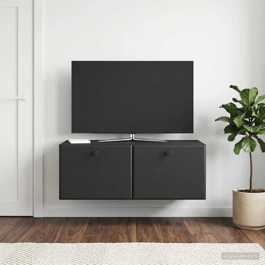 Meuble TV mural 78,5 x 41 x 30 cm Noir Bois d'ingénierie