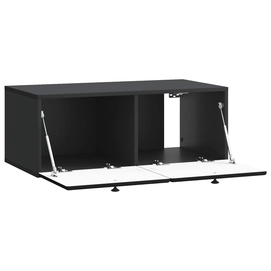 Meuble TV mural 78,5 x 41 x 30 cm Noir Bois d'ingénierie - 5