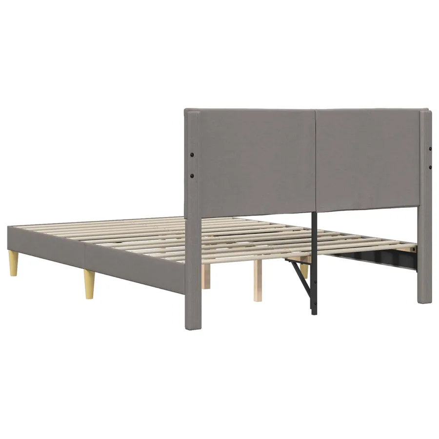 Cadre de lit avec tête de lit Taupe 140 x 200 cm Tissu - 6