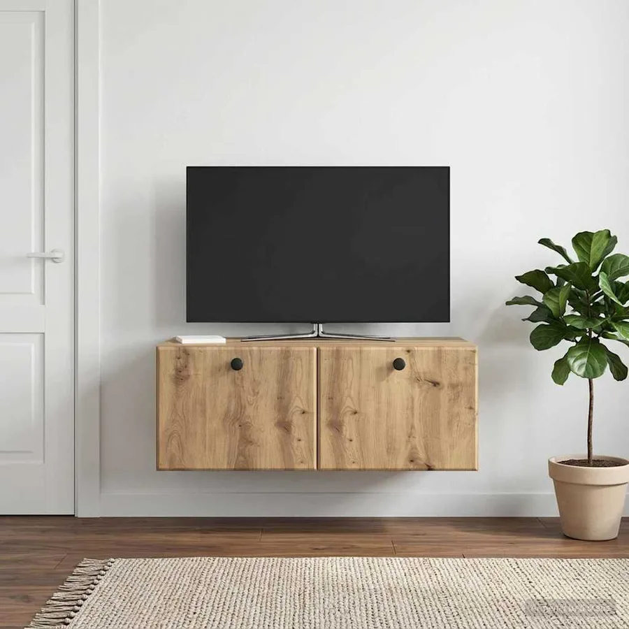 Meuble TV mural 78,5 x 41 x 30 cm Chêne artisanal - 4