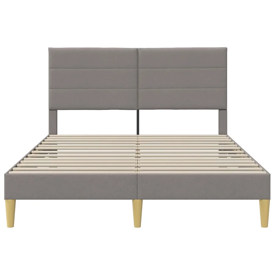 Cadre de lit avec tête de lit Taupe 140 x 190 cm Tissu - 4