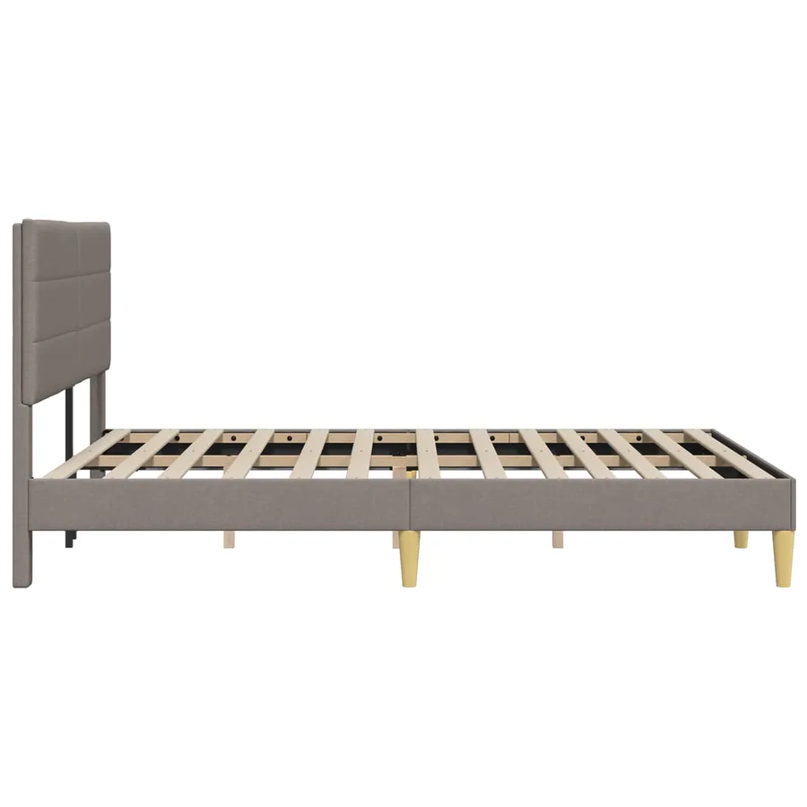 Cadre de lit avec tête de lit Taupe 140 x 190 cm Tissu - 5