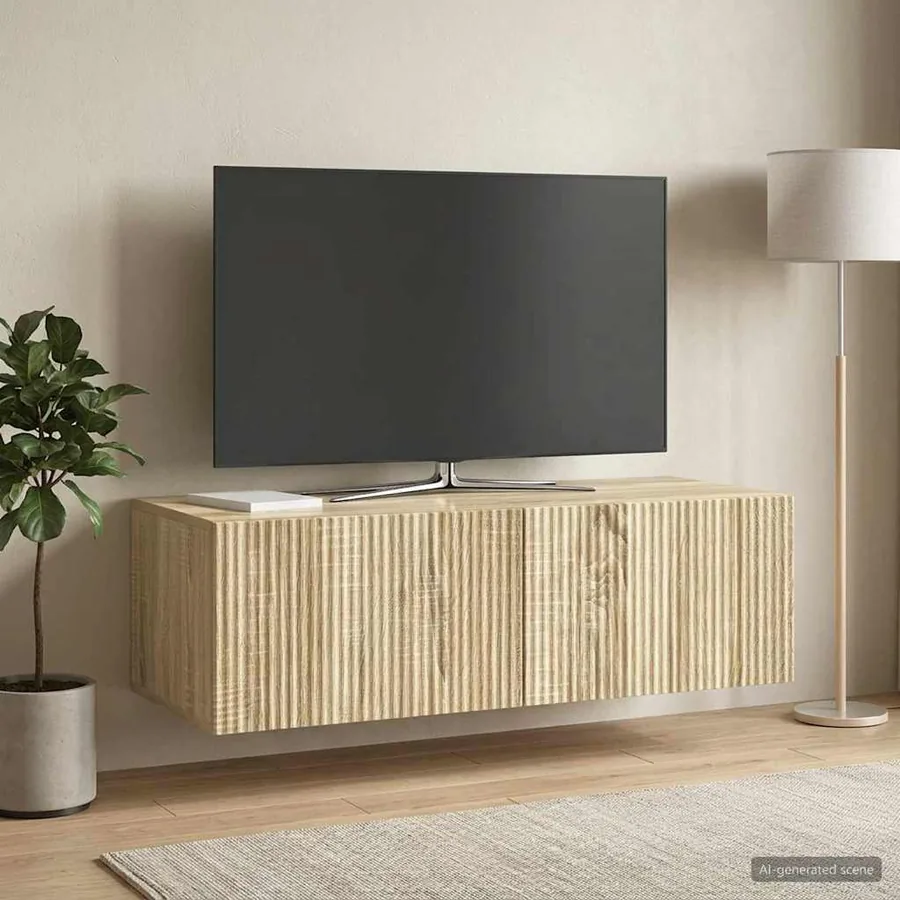 Meuble TV mural Chêne Sonoma 98 x 41 x 30 cm Bois d'ingénierie - 4