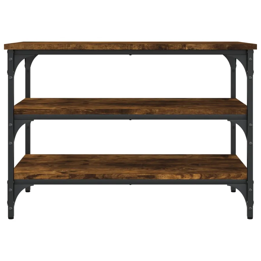 Banc à chaussures chêne fumé 70x38,5x49 cm bois d'ingénierie - 5
