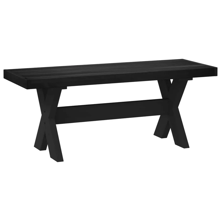 Banc de salle à manger NOAIN 120 x 41 x 45 cm Pin massif Noir - 2