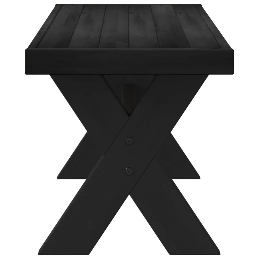 Banc de salle à manger NOAIN 120 x 41 x 45 cm Pin massif Noir - 4