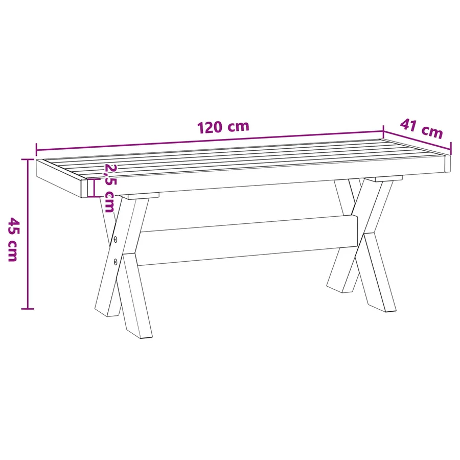 Banc de salle à manger NOAIN 120 x 41 x 45 cm Pin massif Noir - 9