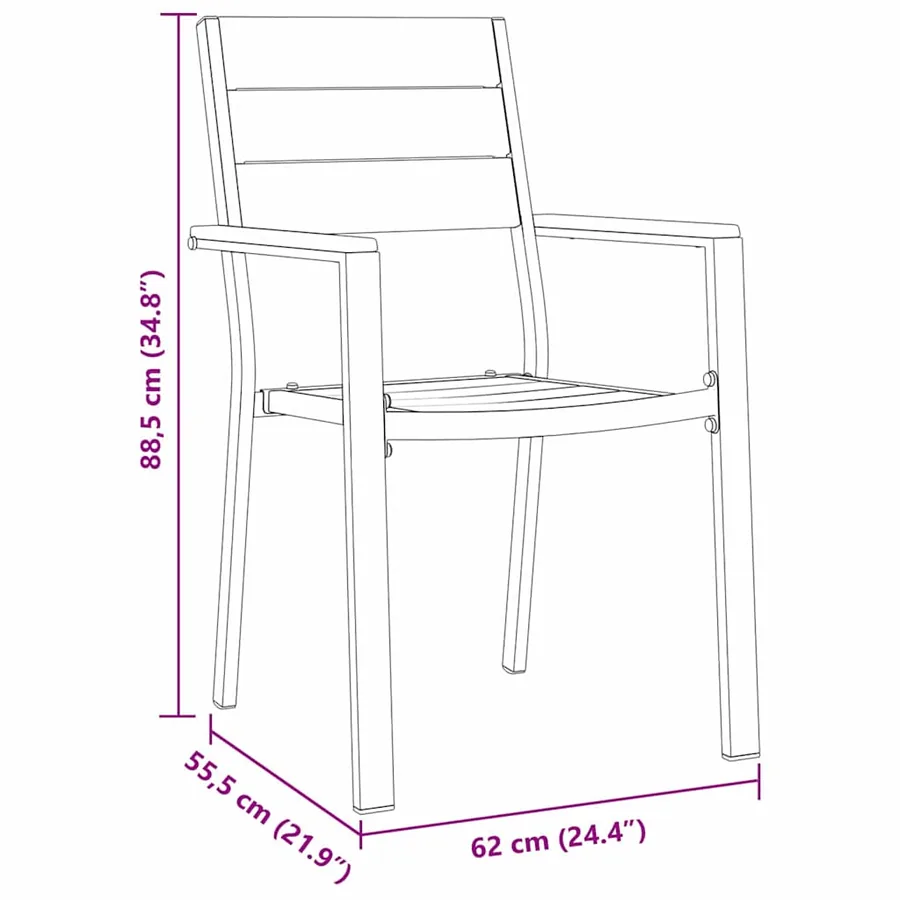 Ensemble de salle à manger pour jardin 3 pcs Noir - 8