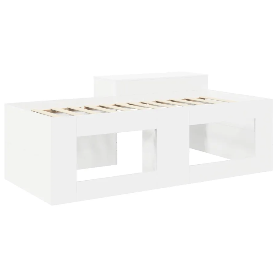 Lit haut pour enfants avec bureau Blanc Bois d'ingénierie - 5