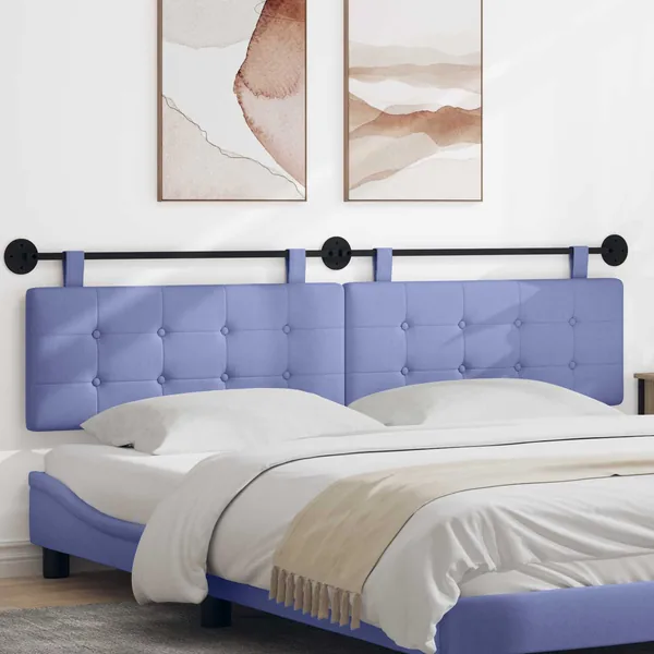 Tête de lit suspendue Bleu denim Tissu