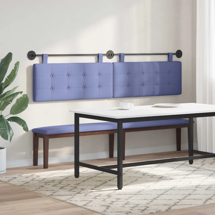 Tête de lit suspendue Bleu denim Tissu - 4
