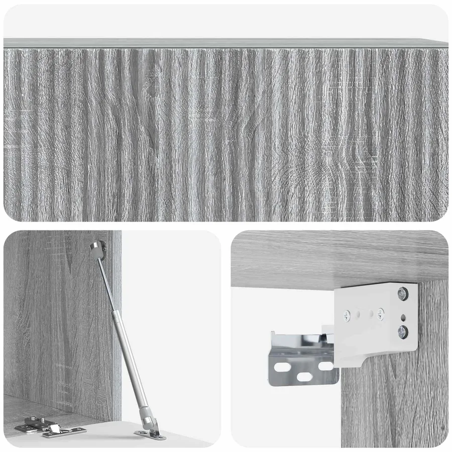 Meuble TV mural Sonoma gris 98 x 41 x 30 cm Bois d'ingénierie - 9