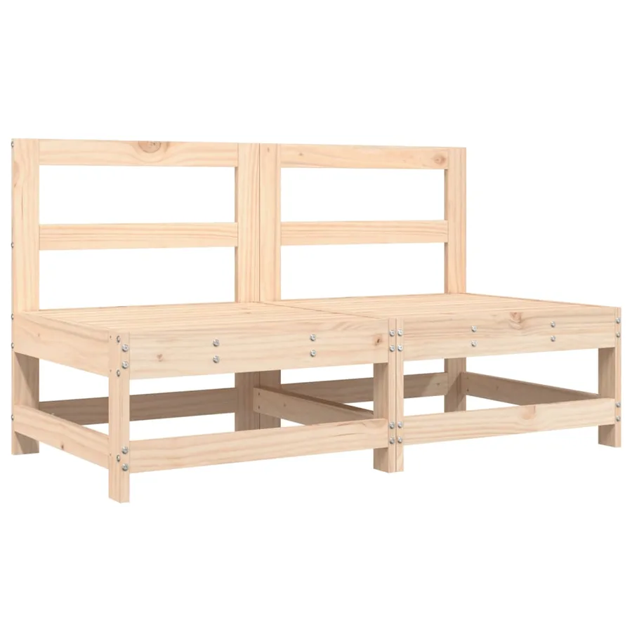 Canapés centraux de jardin 2 pcs bois de pin massif - 2