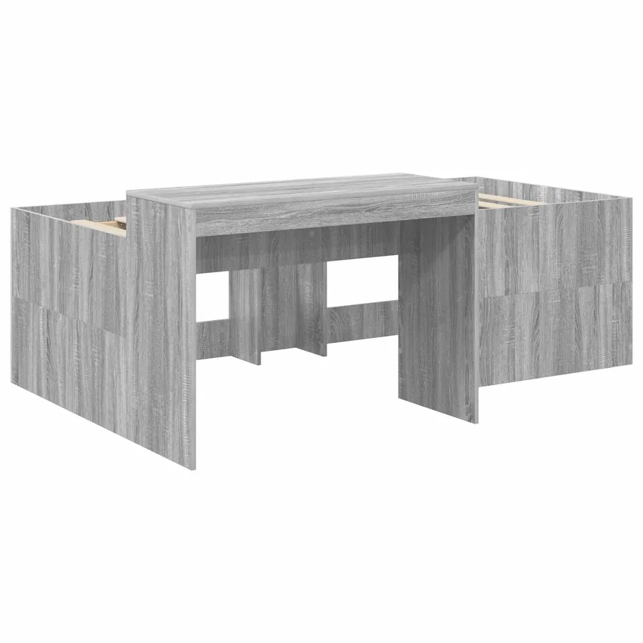Lit haut pour enfants avec bureau Sonoma gris Bois d'ingénierie - 3