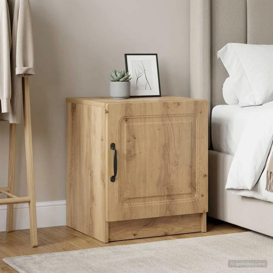 Cabinet de chevet 2 pc Chêne artisanal 43 x 34,5 x 47 cm - 4