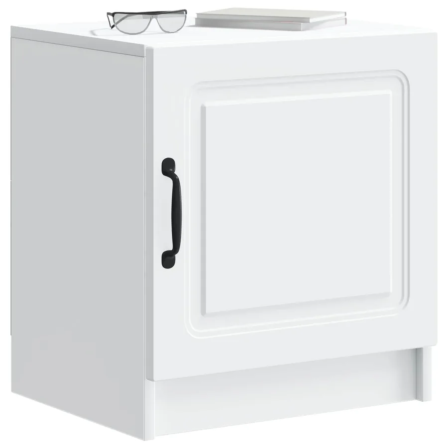 Cabinet de chevet Blanc 43 x 34,5 x 47 cm Bois d'ingénierie - 3