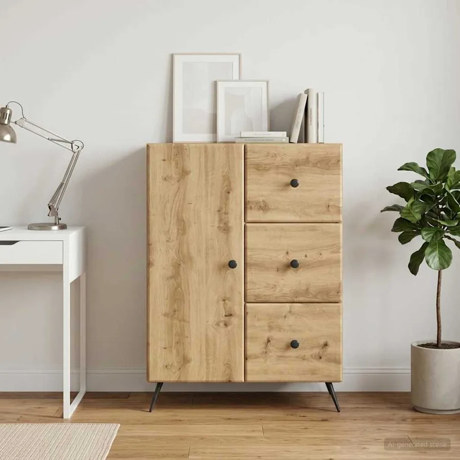 Buffet Chêne artisanal 66 x 34,5 x 90 cm Bois d'ingénierie - 4