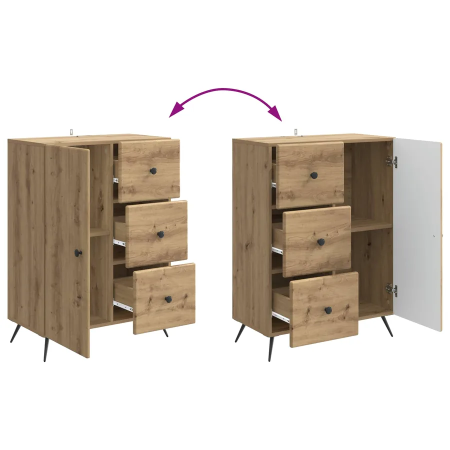 Buffet Chêne artisanal 66 x 34,5 x 90 cm Bois d'ingénierie - 8