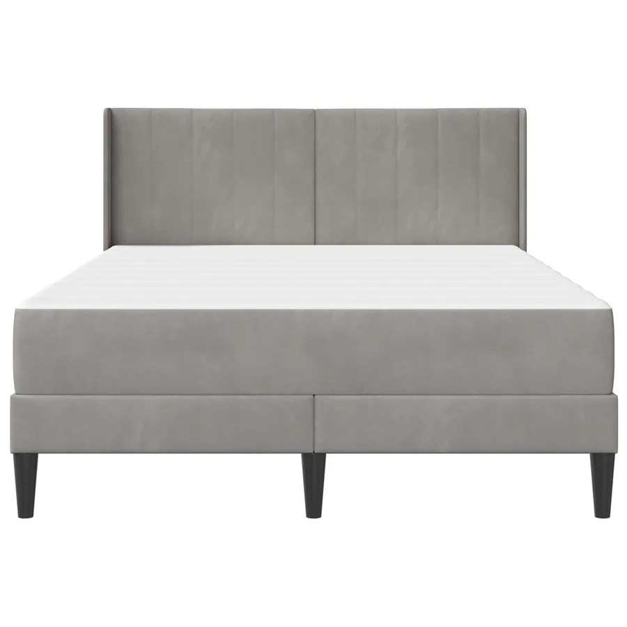 Cadre de lit avec matelas Gris clair 120 x 200 cm Velours - 6