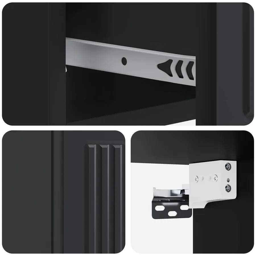 Cabinet de chevet mural 2 pcs Noir 33 x 34,5 x 20 cm - 10