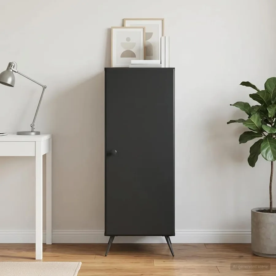 Buffet Noir 33 x 34,5 x 90 cm Bois d'ingénierie - 4