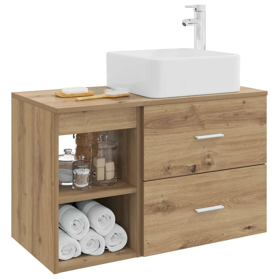Ensemble de mobilier de salle de bain 2 pc Chêne artisanal - 3