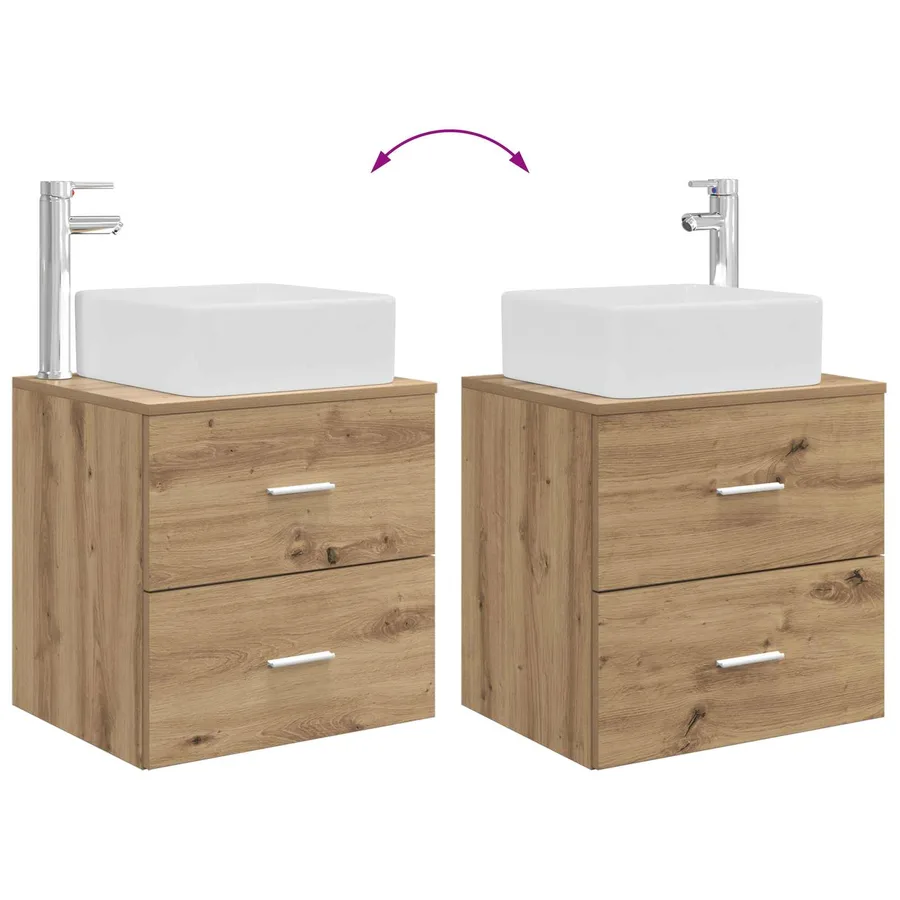 Ensemble de mobilier de salle de bain 2 pc Chêne artisanal - 9
