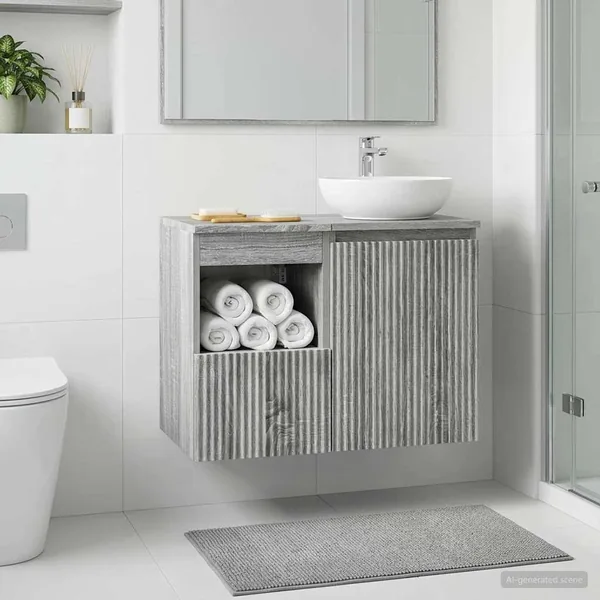 Armoire de salle de bain Sonoma gris 30 x 44,5 x 50 cm