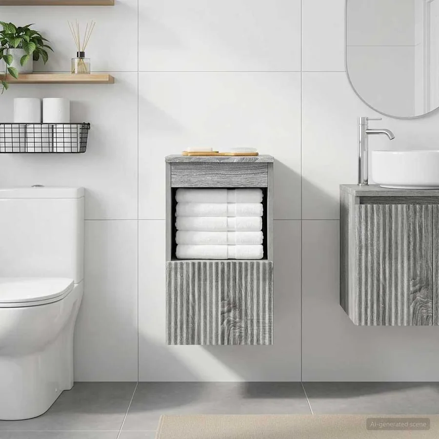 Armoire de salle de bain Sonoma gris 30 x 44,5 x 50 cm - 4