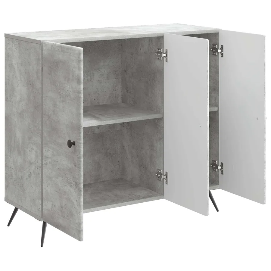 Buffet Gris béton 89 x 34,5 x 80 cm Bois d'ingénierie - 5