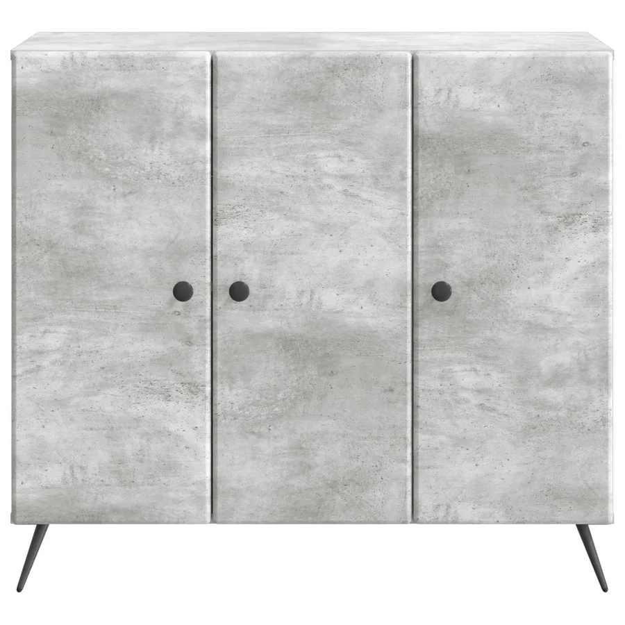 Buffet Gris béton 89 x 34,5 x 80 cm Bois d'ingénierie - 6