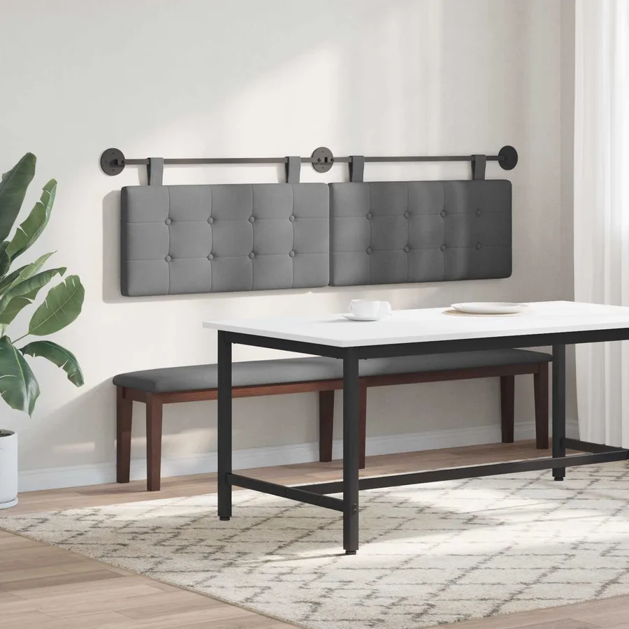 Tête de lit suspendue Gris foncé Tissu - 4