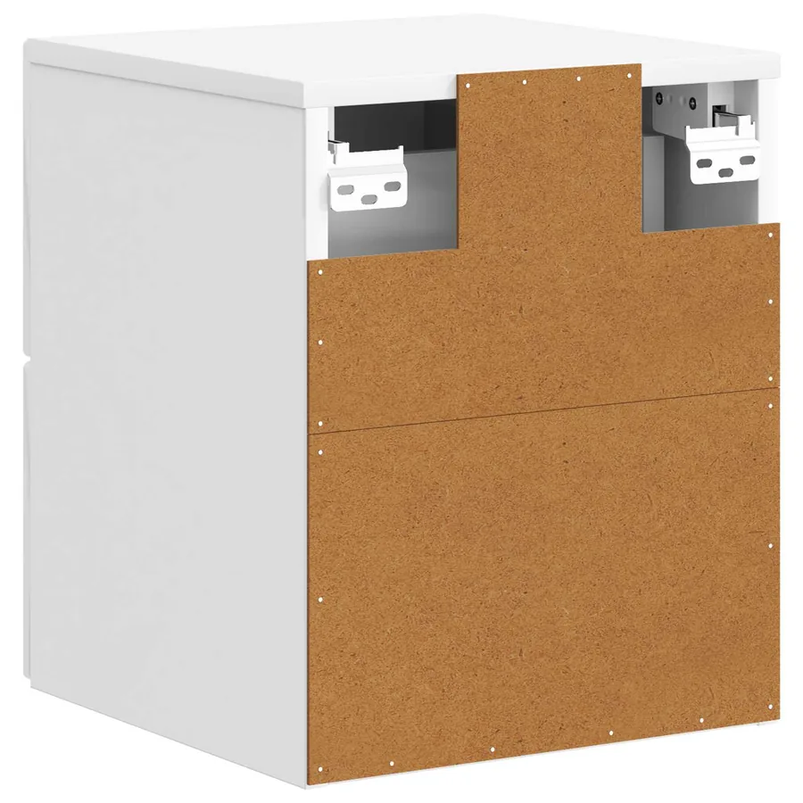 Cabinet de chevet mural Blanc brillant 33 x 34,5 x 40 cm - 7