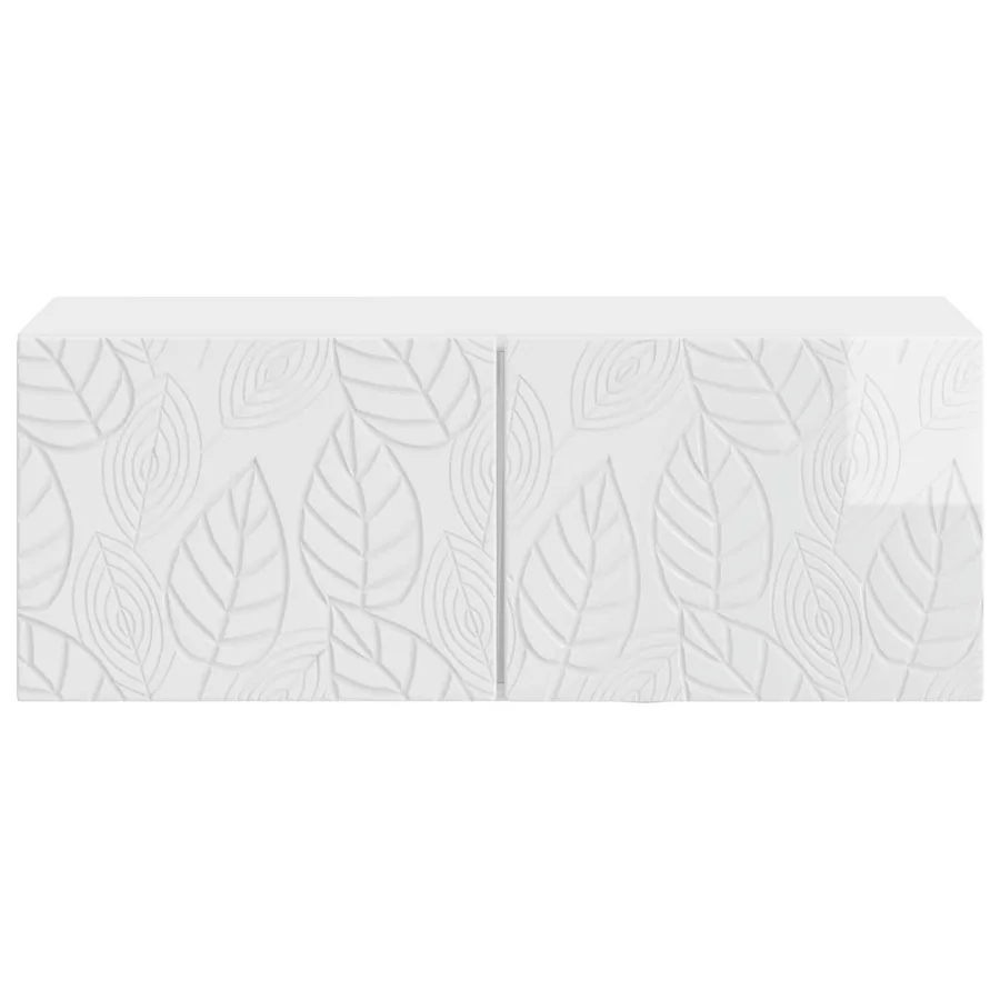 Meuble TV mural 98 x 41 x 30 cm Blanc brillant - 5