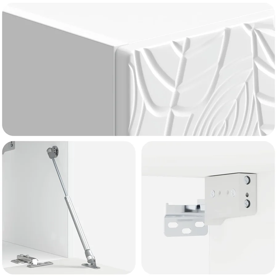 Meuble TV mural 98 x 41 x 30 cm Blanc brillant - 8