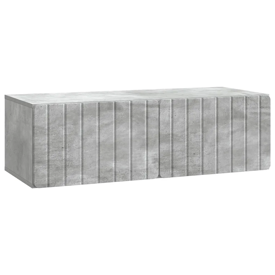 Meuble TV mural 98 x 41 x 30 cm Gris béton Bois d'ingénierie - 2